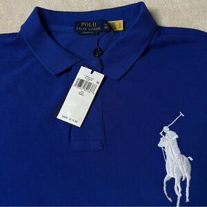 Polo by Ralph Lauren Men's Royal Blue Polo Shirt Big Pony Embroidered